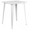 Flash Furniture CH-51040-40-WH-GG 31.5" Square Bar Height White Metal Indoor-Outdoor Table