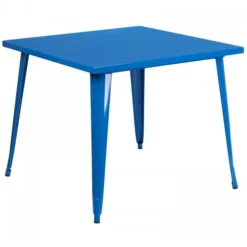Flash Furniture CH-51050-29-BL-GG 35.5" Square Blue Metal Indoor-Outdoor Table