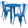 Flash Furniture CH-51090TH-2-18CAFE-BL-GG 30" Round Metal Table Set In Blue