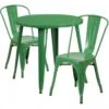 Flash Furniture CH-51090TH-2-18CAFE-GN-GG 30" Round Metal Table Set In Green