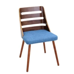 LumiSource CH-TRV WL+BU Trevi Dining Chair In Walnut Blue