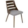 LumiSource CH-TRV WL+GY Trevi Dining Chair Walnut Wood In Grey