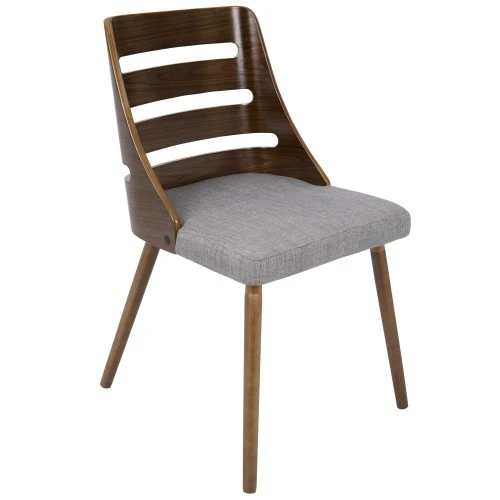 LumiSource CH-TRV WL+GY Trevi Dining Chair Walnut Wood In Grey 1 LumiSource CH-TRV WL+GY Trevi Dining Chair Walnut Wood In Grey
