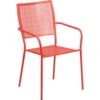 Flash Furniture CO-2-RED-GG Coral Steel Patio Chair In Coral