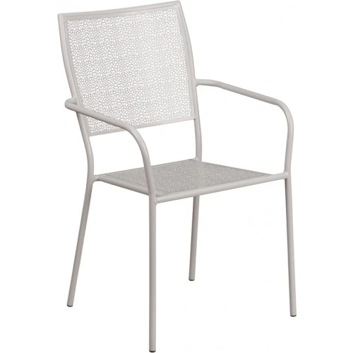 Flash Furniture CO-2-SIL-GG Light Steel Patio Chair In Gray 1 Flash Furniture CO-2-SIL-GG Light Steel Patio Chair In Gray