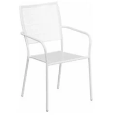 Flash Furniture CO-2-WH-GG Steel Patio Chair In White