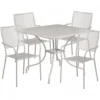 Flash Furniture CO-35SQ-02CHR4-SIL-GG 35.5" Square Table Set With 4 Square Back Chairs In Gray