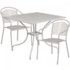 Flash Furniture CO-35SQ-03CHR2-SIL-GG 35.5" Square Table Set With 2 Round Back Chairs In Gray