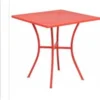 Flash Furniture CO-5-RED-GG 28" Steel Patio Table In Coral