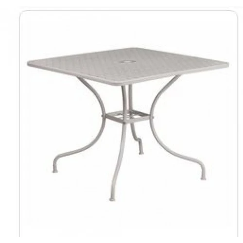 Flash Furniture CO-6-SIL-GG 35.5" Steel Patio Table In Gray 1 Flash Furniture CO-6-SIL-GG 35.5" Steel Patio Table In Gray