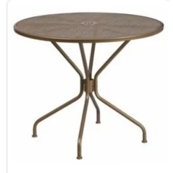Flash Furniture CO-7-GD-GG 35.25" Steel Patio Table In Gold