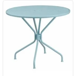 Flash Furniture CO-7-SKY-GG 35.25" Steel Patio Table In Blue
