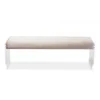 Baxton Studio DB-175-beige Hildon Beige Microsuede Lux Bench With Paneled Acrylic Legs