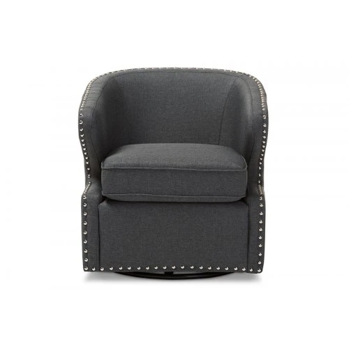 Baxton Studio DB-203-Gray Finley Mid-century Grey Fabric Swivel Armchair 1 Baxton Studio DB-203-Gray Finley Mid-century Grey Fabric Swivel Armchair