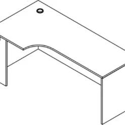PL181L 66" PORKCHOP CREDENZA-LEFT- CHERRY