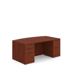 PL189 71" BOW FRONT DESK SHELL- CHERRY
