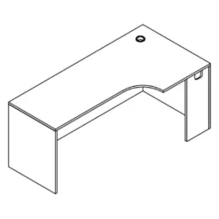 PL182R 71" PORKCHOP CREDENZA-RIGHT- MODERN WALNUT