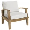 Modway EEI-1143-NAT-WHI-SET Marina Outdoor Patio Teak Armchair Natural White