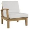 Modway EEI-1148-NAT-WHI-SET Marina Outdoor Patio Teak Right-Arm Sofa Natural White