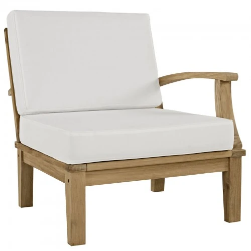 Modway EEI-1149-NAT-WHI-SET Marina Outdoor Patio Teak Left-Arm Sofa Natural White 1 Modway EEI-1149-NAT-WHI-SET Marina Outdoor Patio Teak Left-Arm Sofa Natural White