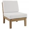 Modway EEI-1150-NAT-WHI-SET Marina Outdoor Patio Teak Middle Sofa Natural White