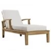 Modway EEI-1151-NAT-WHI-SET Marina Outdoor Patio Teak Single Chaise Natural White