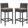 Modway EEI-1281-EXP-MOC Lift Bar Stool Outdoor Patio Set Of 2 In Espresso Brwon