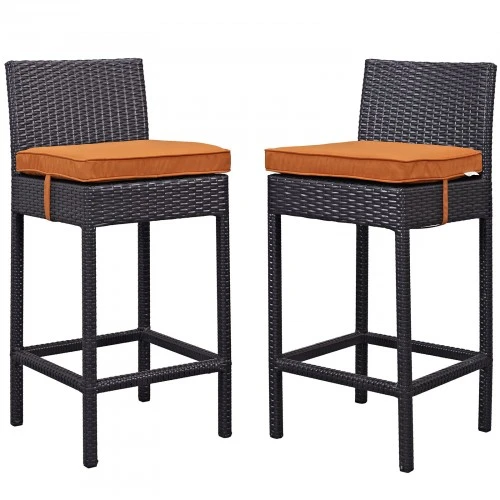 Modway EEI-1281-EXP-ORA Lift Bar Stool Outdoor Patio Set Of 2 In Espresso Orange 1 Modway EEI-1281-EXP-ORA Lift Bar Stool Outdoor Patio Set Of 2 In Espresso Orange