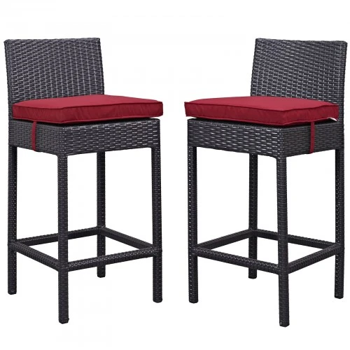 Modway EEI-1281-EXP-RED Lift Bar Stool Outdoor Patio Set Of 2 In Espresso Red 1 Modway EEI-1281-EXP-RED Lift Bar Stool Outdoor Patio Set Of 2 In Espresso Red