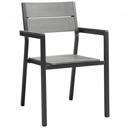 Modway EEI-1506-BRN-GRY Maine Dining Outdoor Patio Armchair In Brown Gray 1 Modway EEI-1506-BRN-GRY Maine Dining Outdoor Patio Armchair In Brown Gray
