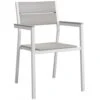 Modway EEI-1506-WHI-LGR Maine Dining Outdoor Patio Armchair In White Light Gray