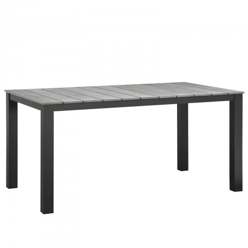 Modway EEI-1508-BRN-GRY Maine 63" Outdoor Patio Dining Table In Brown Gray 1 Modway EEI-1508-BRN-GRY Maine 63" Outdoor Patio Dining Table In Brown Gray