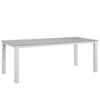 Modway EEI-1509-WHI-LGR Maine 80" Outdoor Patio Dining Table In White Light Gray