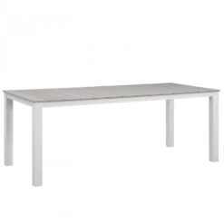 Modway EEI-1509-WHI-LGR Maine 80" Outdoor Patio Dining Table In White Light Gray