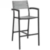 Modway EEI-1510-BRN-GRY Maine Outdoor Patio Bar Stool In Brown Gray
