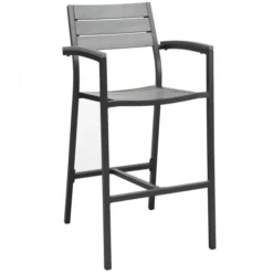 Modway EEI-1510-BRN-GRY Maine Outdoor Patio Bar Stool In Brown Gray