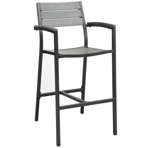Modway EEI-1510-BRN-GRY Maine Outdoor Patio Bar Stool In Brown Gray 1 Modway EEI-1510-BRN-GRY Maine Outdoor Patio Bar Stool In Brown Gray
