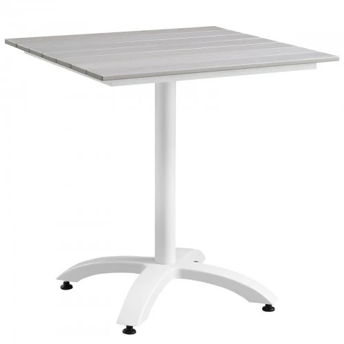 Modway EEI-1514-WHI-LGR Maine 28" Outdoor Patio Dining Table In White Light Gray 1 Modway EEI-1514-WHI-LGR Maine 28" Outdoor Patio Dining Table In White Light Gray