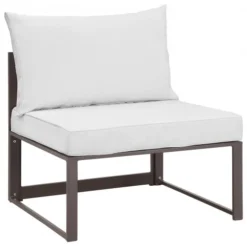 Modway EEI-1520-BRN-WHI Fortuna Outdoor Patio Armless Chair In Brown White