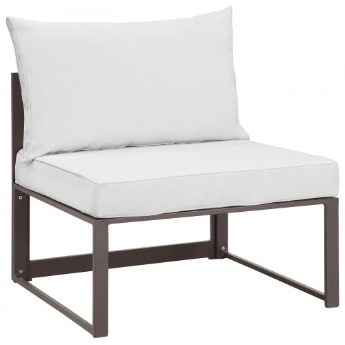 Modway EEI-1520-BRN-WHI Fortuna Outdoor Patio Armless Chair In Brown White 1 Modway EEI-1520-BRN-WHI Fortuna Outdoor Patio Armless Chair In Brown White