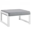 Modway EEI-1521-WHI-GRY Fortuna Outdoor Patio Ottoman In White Gray