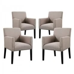Modway EEI-1679-BEI Chloe Armchair Set Of 4 In Beige