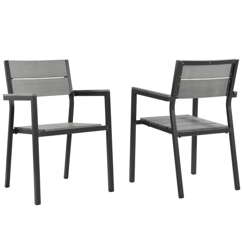Modway EEI-1739-BRN-GRY-SET Maine Dining Armchair Outdoor Patio Set Of 2 In Brown Gray 1 Modway EEI-1739-BRN-GRY-SET Maine Dining Armchair Outdoor Patio Set Of 2 In Brown Gray