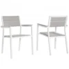 Modway EEI-1739-WHI-LGR-SET Maine Dining Armchair Outdoor Patio Set Of 2 In White Light Gray