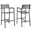 Modway EEI-1740-BRN-GRY-SET Maine Bar Stool Outdoor Patio Set Of 2 In Brown Gray