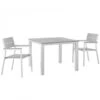 Modway EEI-1743-WHI-LGR-SET Maine 3 Piece Outdoor Patio Dining Set In White Light Gray