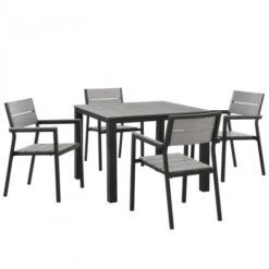 Modway EEI-1745-BRN-GRY-SET Maine 6 Piece Outdoor Patio Dining Set In Brown Gray