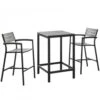 Modway EEI-1754-BRN-GRY-SET Maine 3 Piece Outdoor Patio Dining Set In Brown Gray