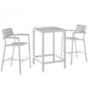 Modway EEI-1754-WHI-LGR-SET Maine 3 Piece Outdoor Patio Dining Set In White Light Gray