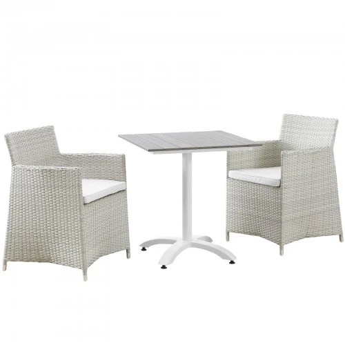Modway EEI-1758-GRY-WHI-SET Junction 3 Piece Outdoor Patio Dining Set In Gray White 1 Modway EEI-1758-GRY-WHI-SET Junction 3 Piece Outdoor Patio Dining Set In Gray White